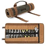 Werkzeugrolle, 23 Taschen Werkzeug Rolltasche, Heavy Duty 16OZ gewachstem Segeltuch Werkzeug Roll Up...