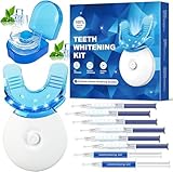 Zahnaufhellungs-Set, Zahnaufhellungs-Set mit LED-Licht, Mundtablett, 6 Gele zum Aufhellen der...