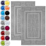 NatureMark 2er Pack Badvorleger Badematte | Premium Qualität | 100% Baumwolle | 50 x 80 cm |...