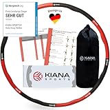 KIANA SPORTS® Hula Hoop Reifen Erwachsene inkl. Tasche und Übungsplan [1,2 kg] - Stabiler Hoola...