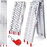 MASKO® Auffahrrampe 340kg Faltbare ALU Verladerampe Max 680kg* Pro Paar Verladeschiene Antirutsch...