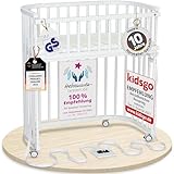 babybay Boxspring Beistellbett aus massivem Buchenholz/kompakt & verwandelbar/Kinderbett Höhe...
