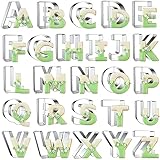 Alphabet-Buchstaben-Ausstechformen, groß, 7,6 cm – 26 Stück, Edelstahl-Ausstechformen-Set für...