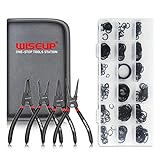 WISEUP Sprengringzangen set, 225-teilige Sicherungsringe Set, 4-teilige sicherungsringzange mit...