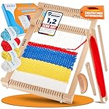 RICNEV® Webrahmen für Kinder |Hochwertiger Holz Webrahmen Komplett-Set inkl. vier Wollfarben,...