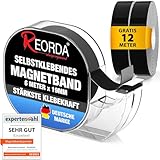 Reorda Magnetband selbstklebend im Spender (18 Meter) - Magnetstreifen - Magnetklebeband...