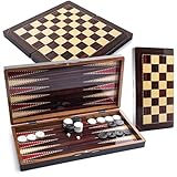 Backgammon Spiel Türkisches Tavla aus Holz Spielsteine und Würfel | Klappbares Yenigün Spielbrett...