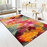 Paco Home Teppich Wohnzimmer Schlafzimmer Jugendzimmer Kurzflor Modern Vintage Abstrakte Muster,...