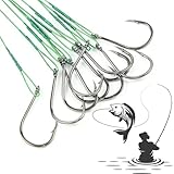Angelhaken aus Kohlenstoffstahl Salzwasserfisch Widerhaken Stahl Angeln Vorfach Hecht Widerhaken...