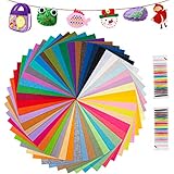 IDEALHOUSE 50 Farben Filzstoff, 20 * 30cm Bastelfilz Farbig Filz Blätter, Polyester Felt Fabric...