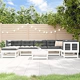 Dieser Artikel: 8-teiliges Garten-Lounge-Set aus weißem Massivholz, Kiefer