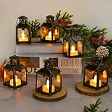Led Kerzen Laternen Vintage Outdoor - 6pcs Deko Kerzen Metall Hängende Laternen für Teelichter,...