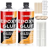 2K Epoxidkleber 100ml - 5 Minuten Schnellhärtender Kraftkleber | Transparenter 2 Komponenten...
