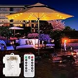EONANT Sonnenschirm-Lichterkette, 104 LEDs, 8 Modi, batteriebetrieben, dekorative Lichter,...