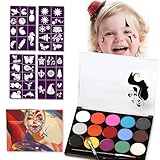 ZZQVI 15 Farben Schminkfarben Kinderschminke Set, Make-up & Gesichtsfarben, Waschbar Face Paint,...