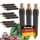 JK Trends Premium Wickeldraht blau 480 m - 12er Set ⌀ 0,65mm - Basteldraht für Blumen, Garten,...