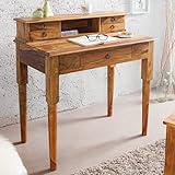 Invicta Interior Exklusiver Sekretär Hemingway M Sheesham Stone Finish Massivholz 90 cm...