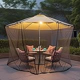 SESAMIS Premium Terrassen-Sonnenschirm-Mückennetz (475 * 230cm) - Outdoor-Insektennetz mit...
