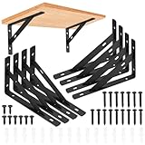 8 Stück Regalhalterungen, 90 Grad Regalträger, Metall Schwerlast Konsole Wandwinkel, Dreieckig...