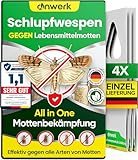 anwerk® Schlupfwespen gegen Lebensmittelmotten - 4 Karten à 1 Lieferung - Effektiv Lebensmittel...