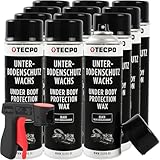 TECPO Wachs Unterbodenschutz Spray, 6X 500ml mit Handgriff Unterbodenschutzwachs Karosserieschutz...