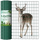 Amagabeli 1.2M X 25M Gartenzaun Zaun PVC-beschichteter Rostfrei 75 x 100mm 2.1 mm Drahtzaun...