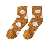 ARtray Penissocken Damen Fuzzy Socken Winter Coral Fleece Socken Polka Dot Cute Home Stocking...