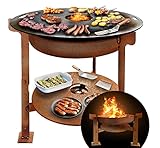 Terma Feuerschale mit Feuerplatte 69-80-100cm -Der Neue Grill Trend- Plancha Grillplatte feuertonne...
