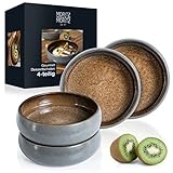 Moritz & Moritz SOLID 4x Kleine Schalen - 300ml - Dip Schälchen aus Steinzeug für Dessert, Snack,...