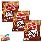 Set 3x Duyvis Borrelnootjes Poesta 275g I holländische Erdnüsse im Teigmantel I gewürzte Nüsse...