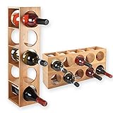 Gräfenstayn® Weinregal Cube - stapelbar aus Bambus-Holz für 5 Wein-Flaschen zum Stellen, Legen,...