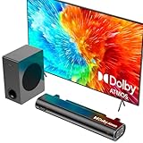 Hiwill Soundbar für TV Geräte mit Dolby Atmos, 200W Spitzenleistung TV Soundbar mit Kabelgebunden...