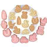 Keksausstecher Set, 8 Pack Ausstecher Kunststoff, 3D Baby Theme Cookie Cutter, Ausstechformen...