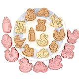 Keksausstecher Set, 8 Pack Ausstecher Kunststoff, 3D Baby Theme Cookie Cutter, Ausstechformen...