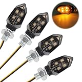 HIULLEN 4 Stück LED Motorrad Blinker, Miniblinker LED Blinker, 12V Mini Blinker E-geprüft...