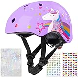 Kinder Fahrradhelm Einhorn Helm,Unicorn Castle Verstellbarer Kinderhelm für...