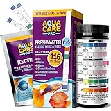 Aqua Care Pro Wassertest Aquarium - 116 Stück - 6 in 1 Aquarium Teststreifen auf pH, Nitrit,...