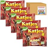 Katjes Al Paka Cola & Zitrone & Kirschgeschmack - vegan - weniger Zucker - 5 x 175g Tüten -...