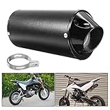 Motorrad Auspuff Schalldämpfer, Btstil 28mm Universal Motorrad Edelstahl Schalldämpfer Hinten...