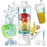 Mixer Smoothie Maker To Go, Mini Standmixer Tragbar mit 6-Klingen Edelstahl, Enstafter mit...