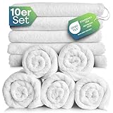 slummer Seiftücher 30x30 cm Gesichtshandtücher Frottee 10er Set Waschlappen - Weiss Frottier 100%...