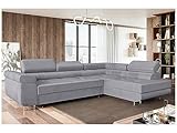 MEBLINI Schlafcouch mit Bettkasten - Ecksofa mit Schlaffunktion - Sofa mit Relaxfunktion und...