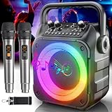 Karaoke Maschine mit 2 Karaoke Mikrofonen: Singingmate Karaoke Anlage mit 2 Mikrofonen für...