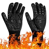 Flintronic Grillhandschuhe Hitzebeständig mit 800°C, Feuerfeste Handschuhe, Backhandschuhe,...