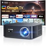 Smart Beamer 4K【1200 ANSI/Google TV】Netflix Official, Autofokus Trapezkorrektur Beamer WiFi6...