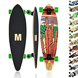 MAXOfit Longboard Cartoon No. 5 - kompaktes Cruiser Board mit robustem Deck und mittelweichen Rollen...