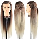 DanseeMeibr Trainingsköpfe 100% von dem Hochtemperaturfaser Haar Hairdressing Cosmetology Mannequin...