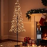 1.5M im Freien künstlichen Baum enthält 27 LED Warmweiße Blinkende Glühbirne - 216 LED Pre lit...