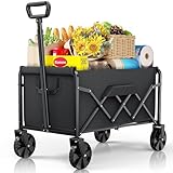 klein Kitsure Bollerwagen Faltbar – Handwagen mit Hartplastikrädern, 71,1 x 43,2 x 91,5 cm...