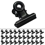 FZGUSYAF 22mm Bulldog-Clips Büroklammer Runde Schwarz Metallklammern Papierbinder für Zuhause...